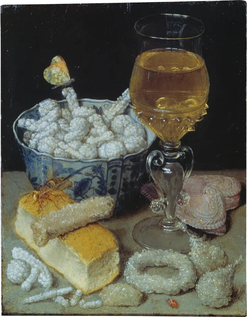 Georg Flegel, Still Life with Bread and Confectionery, detail of the bread