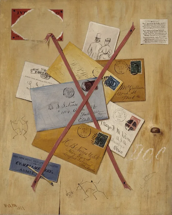 Letters and envelopes tucked into a rack, from Rack Picture for Dr. Nones